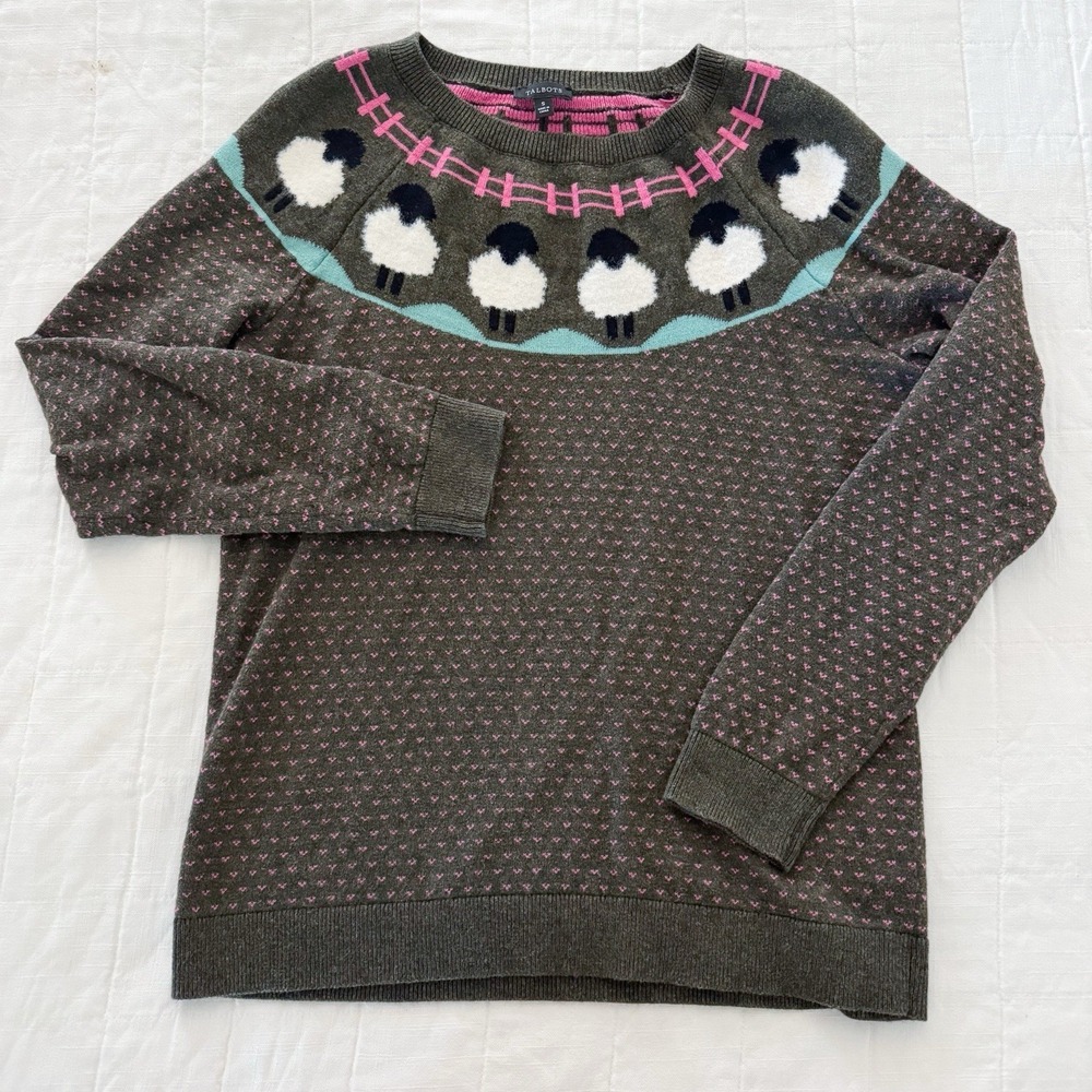 Talbotsâ Sheep Yoke Raglan Crewneck Pullover Sweater Women's SMALL